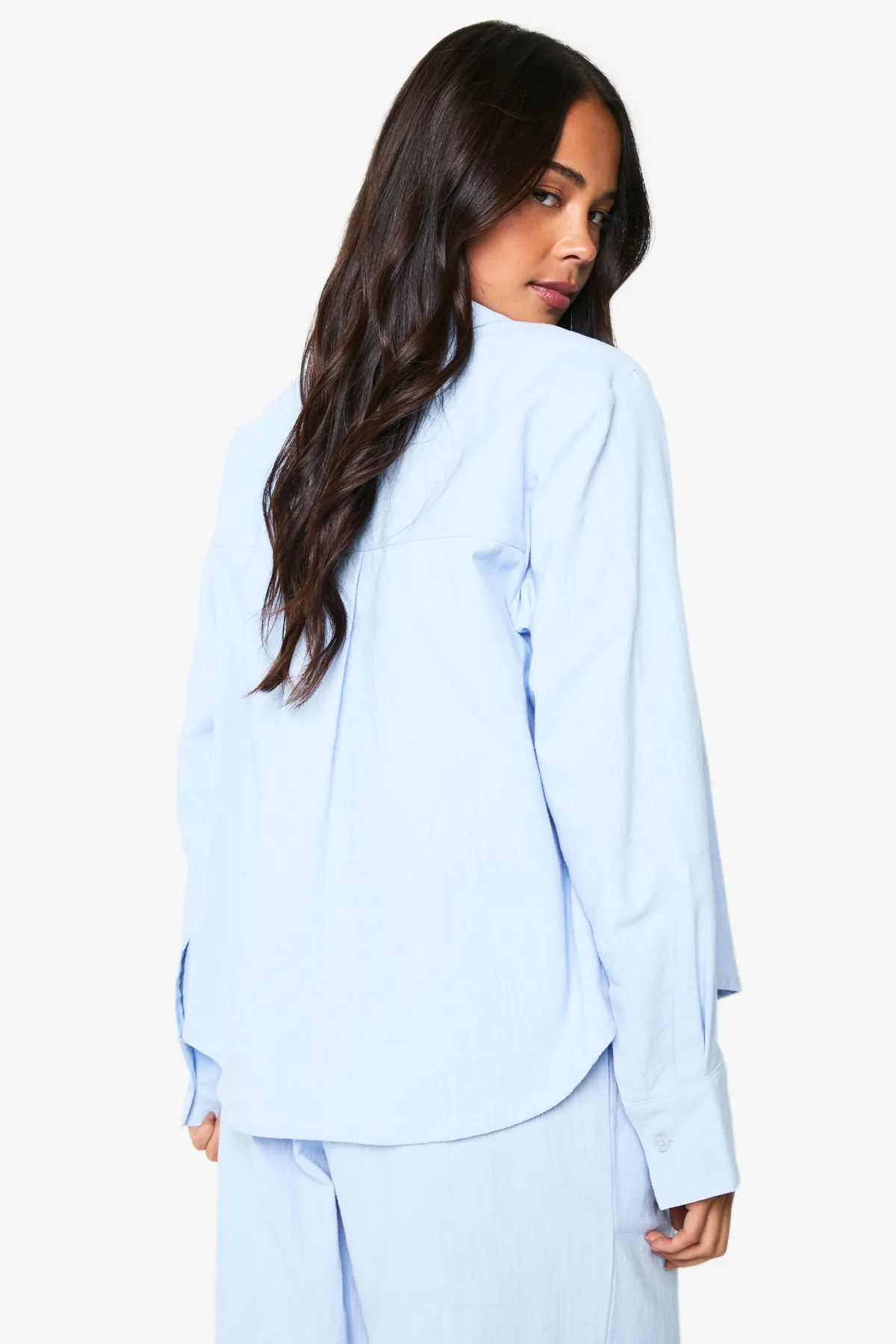 boohoo Chemise oversize look lin<Femme Tops