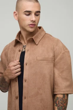 boohooMAN Chemise oversize à manches courtes en synthétique<Homme Chemises