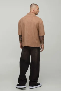 boohooMAN Chemise oversize à manches courtes en synthétique<Homme Chemises