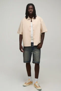 boohooMAN Chemise Oversize À Manches Courtes Imprimé Pomme<Homme Chemises Grande Taille|Chemises