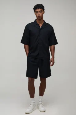 Chemise Oversize À Manches Courtes Imprimé Palmiers