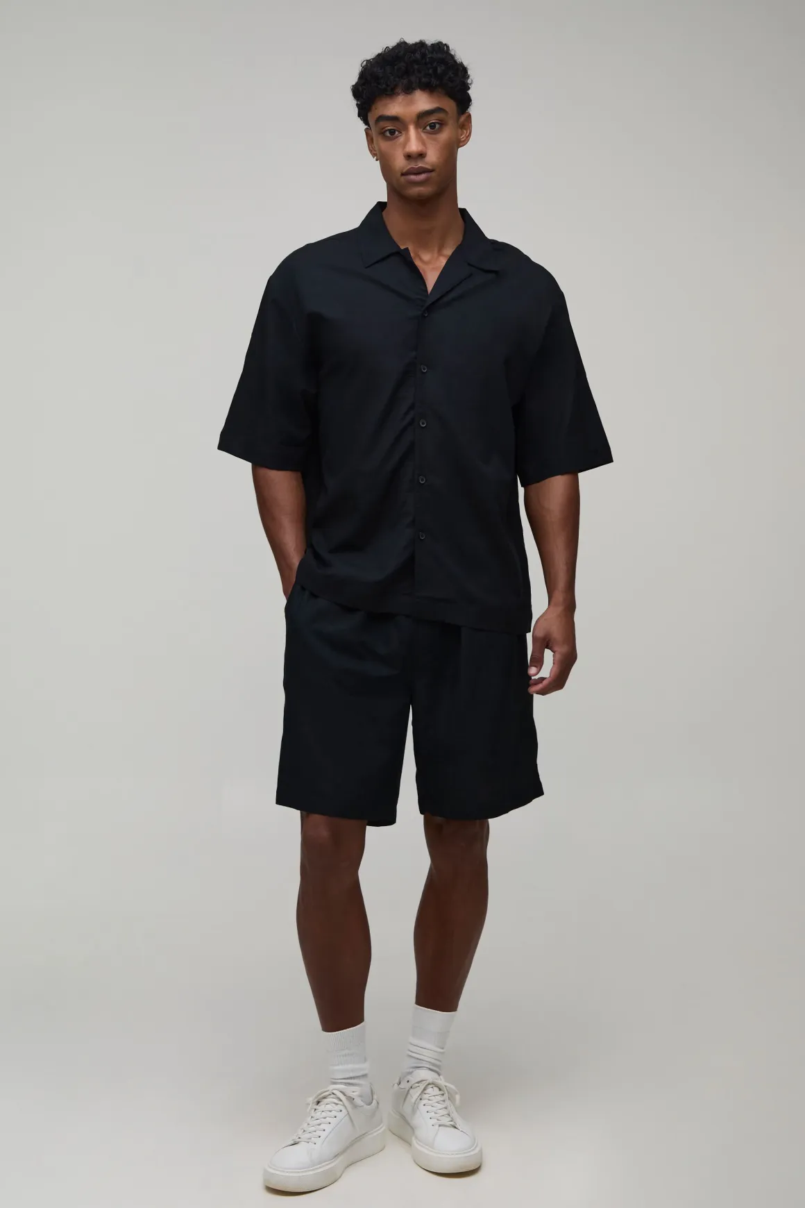 Chemise Oversize À Manches Courtes Imprimé Palmiers