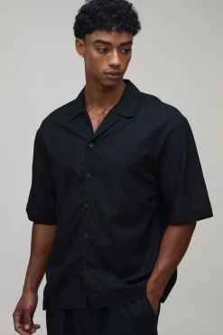 Chemise Oversize À Manches Courtes Imprimé Palmiers