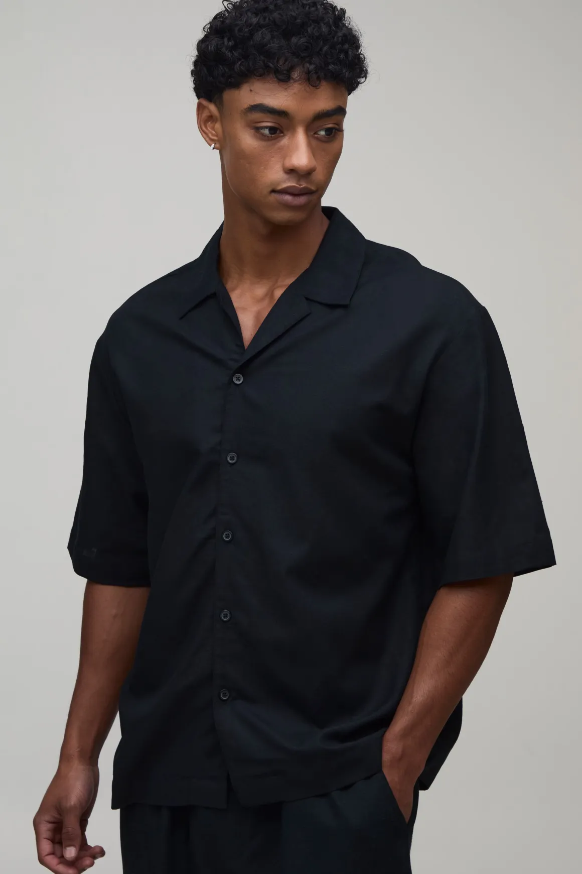 Chemise Oversize À Manches Courtes Imprimé Palmiers