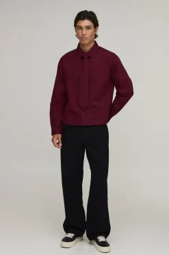 Chemise Oversize À Manches Longues Coupe Ample & Cravate