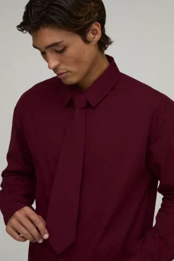 Chemise Oversize À Manches Longues Coupe Ample & Cravate