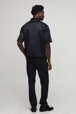 Chemise oversize à manches mi-longues avec fermeture éclair quart-de-zip