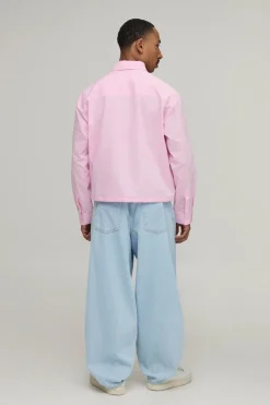 boohooMAN Chemise Oversize À Ourlet Élastique Avec Appliqué Floral<Homme Chemises