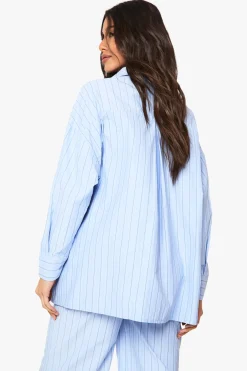 Chemise oversize à épaules tombantes à rayures