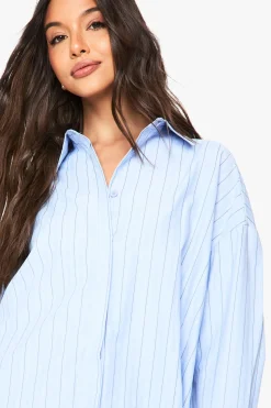 Chemise oversize à épaules tombantes à rayures