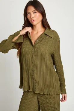 Chemise oversize plissée