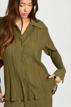 Chemise oversize plissée