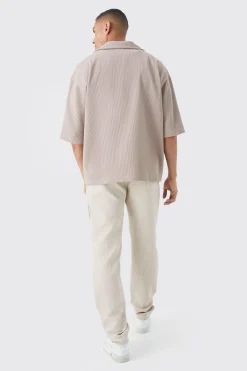 boohooMAN Chemise oversize plissée à col V<Homme Chemises