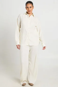 Chemise Oversize Plissée Grande Taille