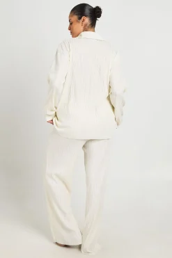 Chemise Oversize Plissée Grande Taille