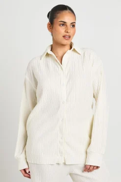 Chemise Oversize Plissée Grande Taille