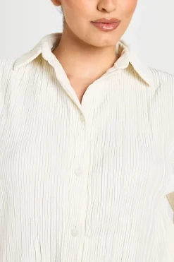 Chemise Oversize Plissée Grande Taille