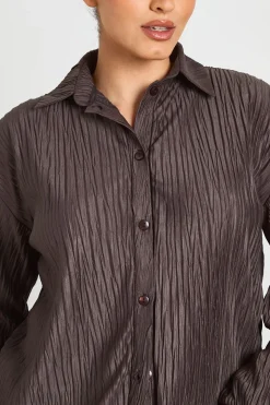 Chemise Oversize Plissée Grande Taille