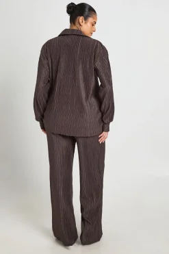 Chemise Oversize Plissée Grande Taille