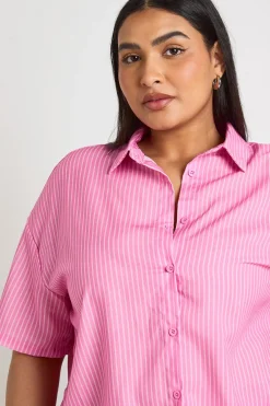 boohoo Chemise Oversize Rayée Grande Taille<Femme Tops