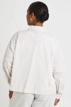 Chemise Oversize Rayée Grande Taille