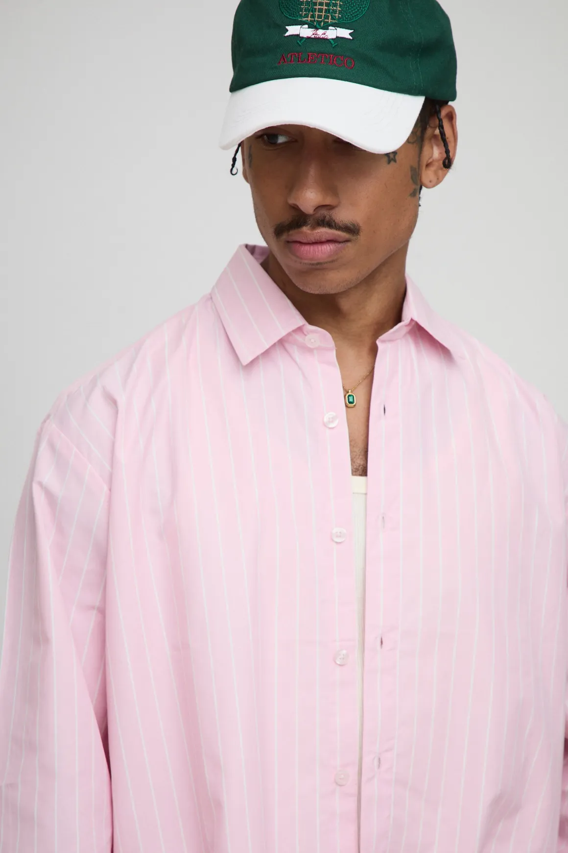 Chemise oversize rayée à manches longues