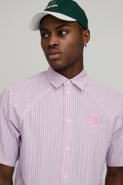 Chemise Oversize À Rayures Avec Détails De Passepoil