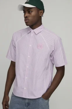Chemise Oversize À Rayures Avec Détails De Passepoil