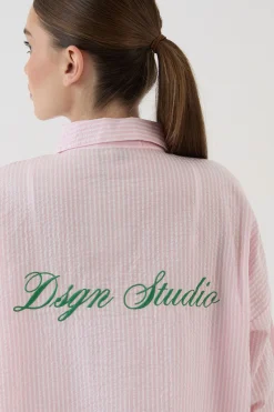 Chemise Oversize À Rayures Brodées Dsgn Studio