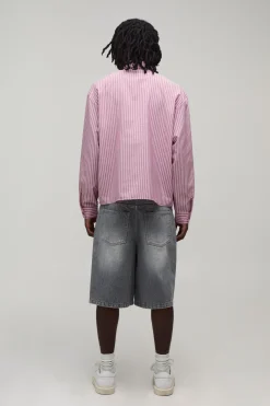 Chemise Oversize À Rayures Coupe Boxy Avec Cravate