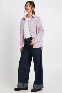 boohoo Chemise oversize à rayures et ensemble scrunchie<Femme Tops