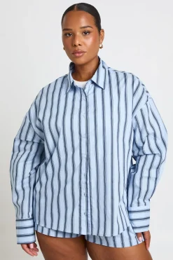 Chemise Oversize À Rayures Grande Taille