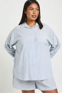 boohoo Chemise Oversize À Rayures Grande Taille<Femme Tops