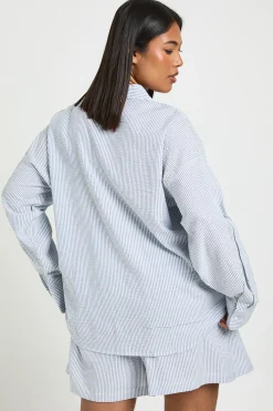boohoo Chemise Oversize À Rayures Grande Taille<Femme Tops