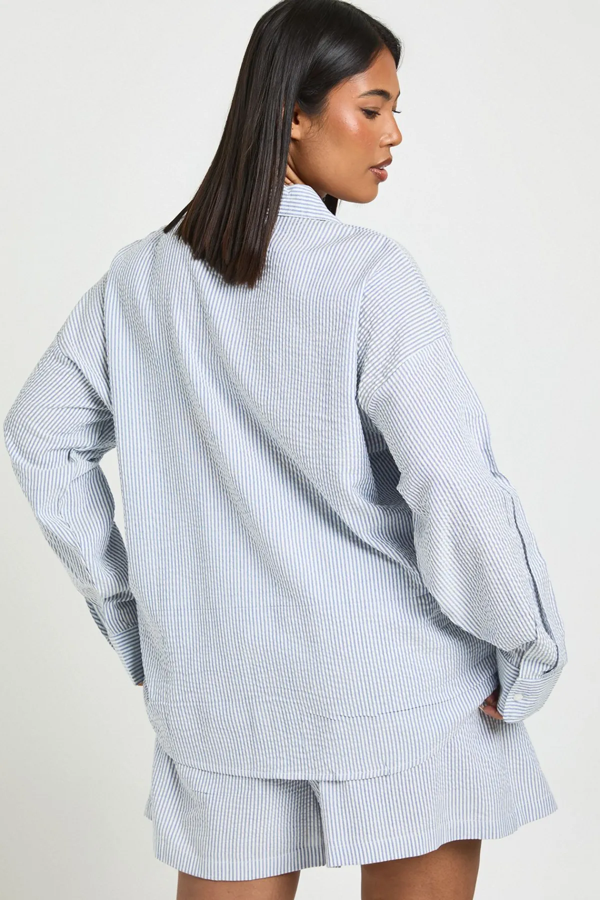 boohoo Chemise Oversize À Rayures Grande Taille<Femme Tops