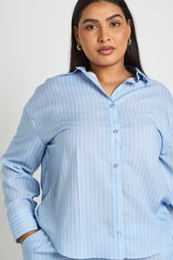 Chemise Oversize À Rayures Grande Taille