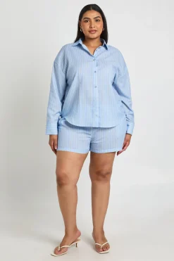 Chemise Oversize À Rayures Grande Taille
