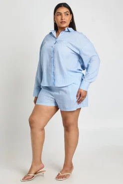 Chemise Oversize À Rayures Grande Taille