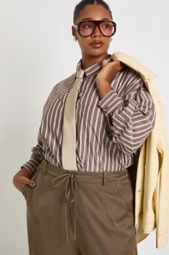 Chemise Oversize À Rayures Grande Taille