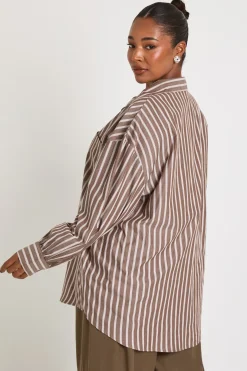 Chemise Oversize À Rayures Grande Taille