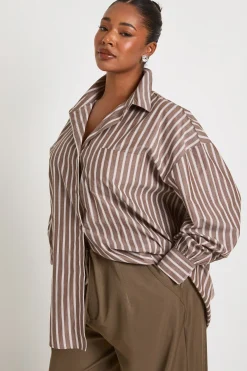 Chemise Oversize À Rayures Grande Taille