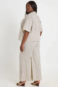 boohoo Chemise Oversize À Rayures Grande Taille<Femme Tops