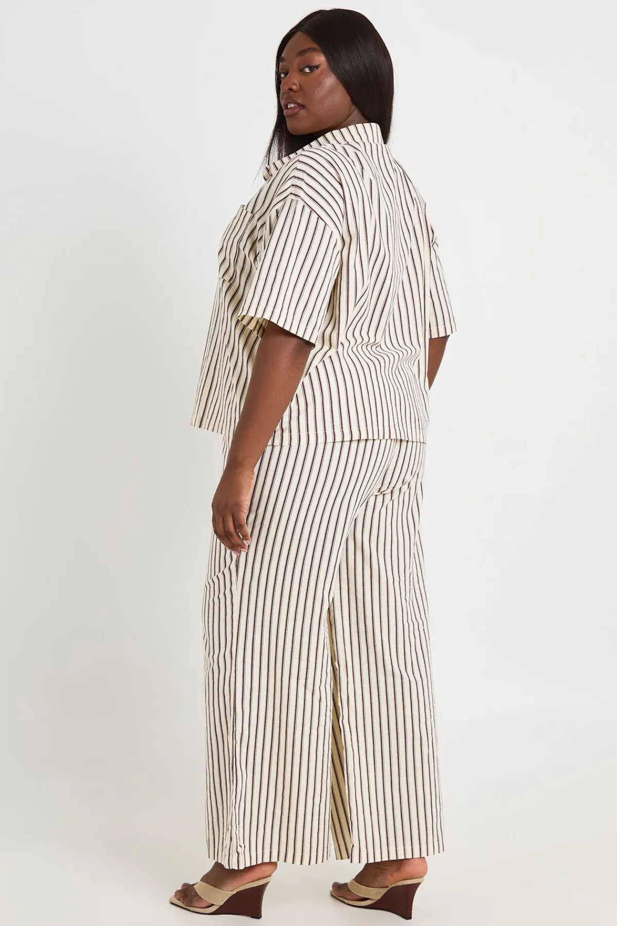boohoo Chemise Oversize À Rayures Grande Taille<Femme Tops