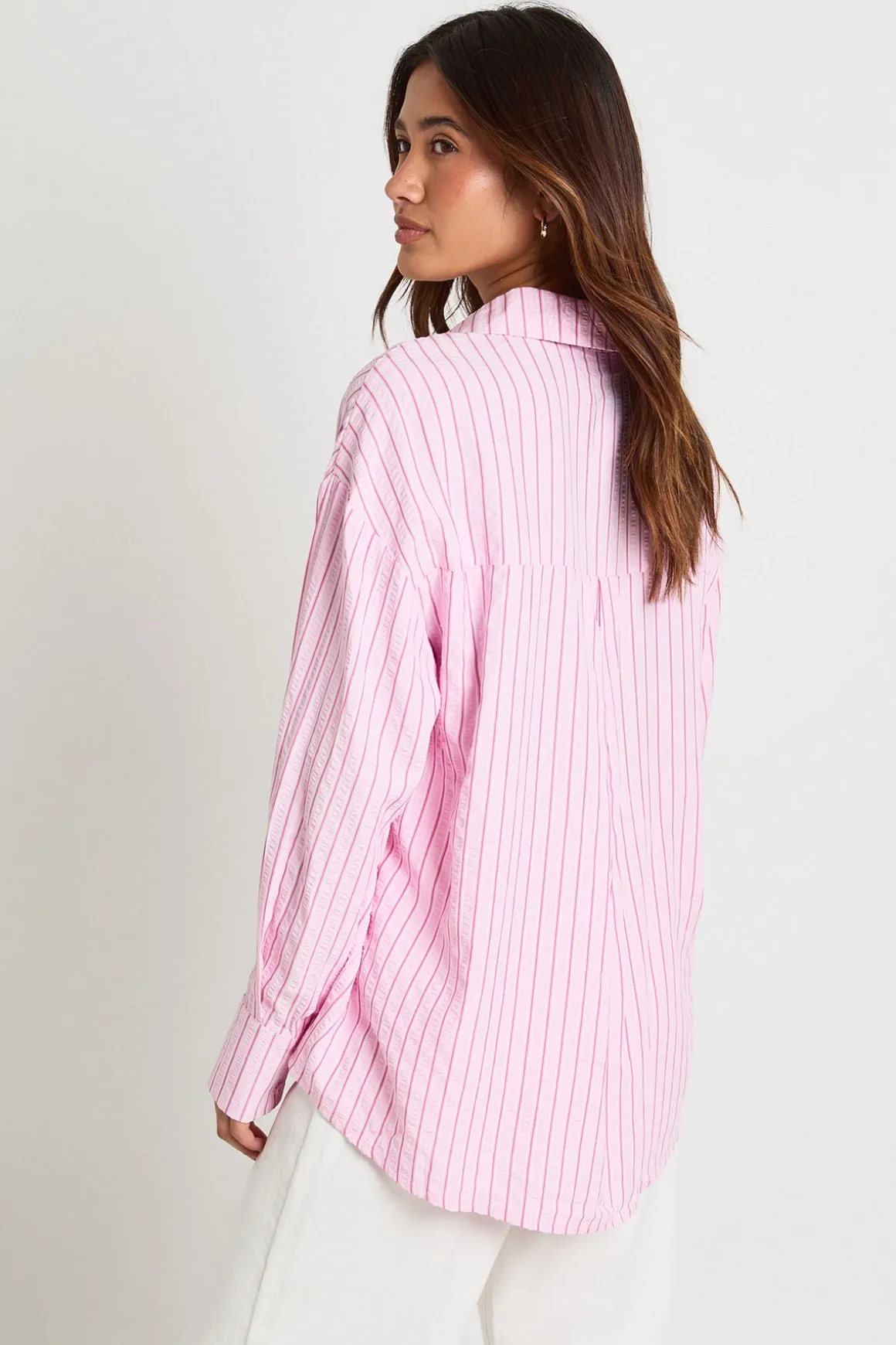 Chemise Oversize À Rayures Texturées