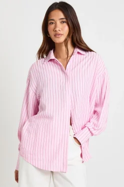 Chemise Oversize À Rayures Texturées
