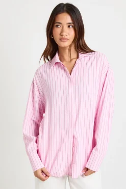 Chemise Oversize À Rayures Texturées