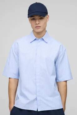 Chemise oversize à slogan western et rayures