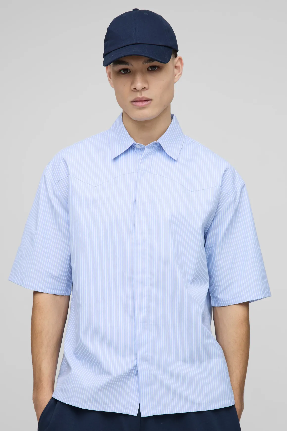 Chemise oversize à slogan western et rayures
