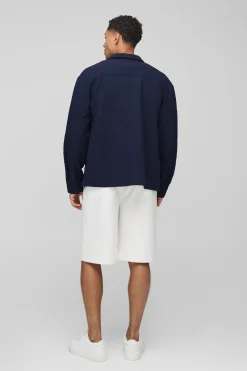 Chemise oversize stretch froissée