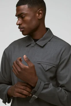 Chemise oversize texturée